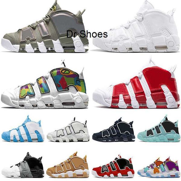 

5a-more uptempos basketball shoes for mens womens scottie pippen triple black white university blue red multi-color og trainers