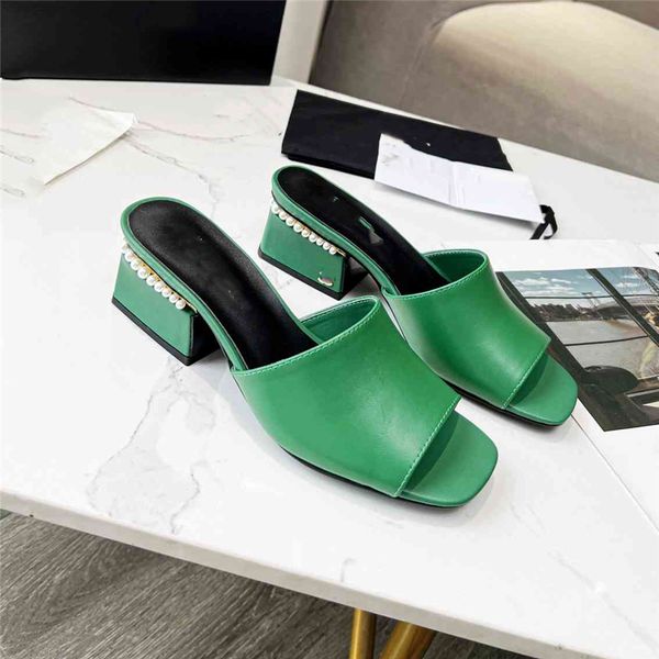 

luxury design sandals 2023 channel fashion women summer high heels leather cross tie men flat casual slippers 04-05, Black