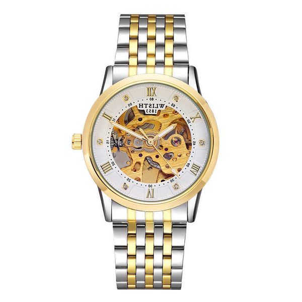 

diver aaa watch endurance factory direct fashion automatic mechanical wristwatch hollow watchs folding buckle luminous steel belt, Slivery;brown