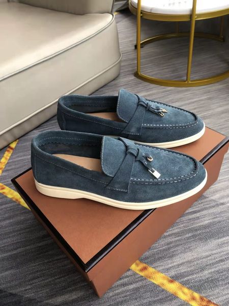 

leather famous suede mens women loro walk casual shoes luxury sneakers nubuck lock designer flats slip-on dress shoe large size 45 46 1deu