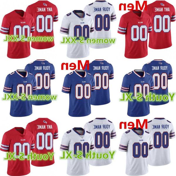 

football jerseys custom buffalo''bills''men women youth 17 josh allen 40 von miller 26 devin singletary 49 tremaine edmu, Black;red