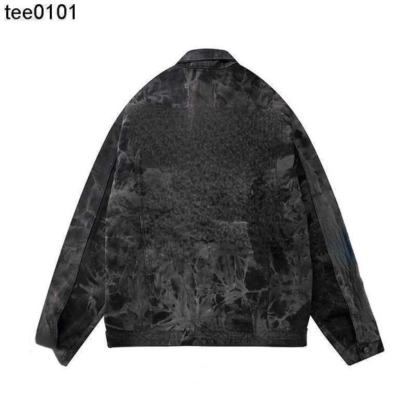 

designer trendy autumn and winter new offs fashion ow wash denim jacket for men and women size xl, Black;brown