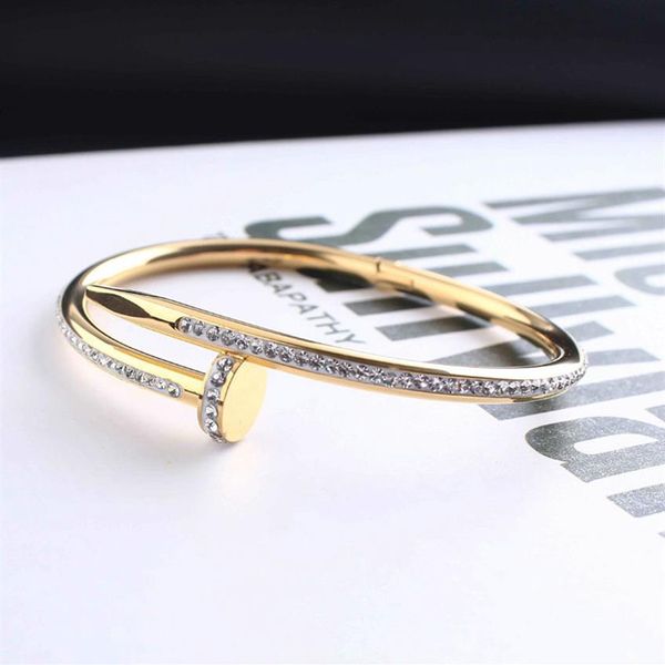 

titanium steel distance bracelets full diamond cuff bracelet women man fashion love jewelry gift for lover no box with velvet bag305n, White