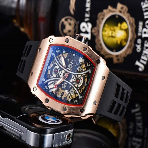 

popular men sport wristwatch classic design stainless steel mens sport watches automatic movement mechanical watch rubber strap cl215j, Slivery;brown