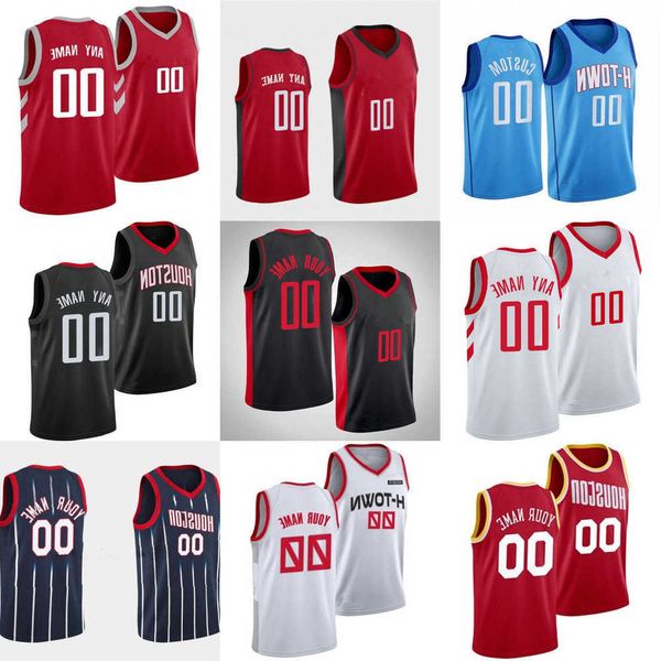 

75th custom mens women houston''rockets''28 alperen sengun hakeem 34 olajuwon daniel 27 theis kenyon 6 martin jr. basket, Black;red
