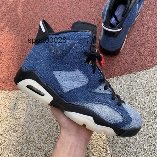 

est jumpman 6 blue washed denim varsity red black kids men sneakers 6s cowboy jeans mens sports shoes287r