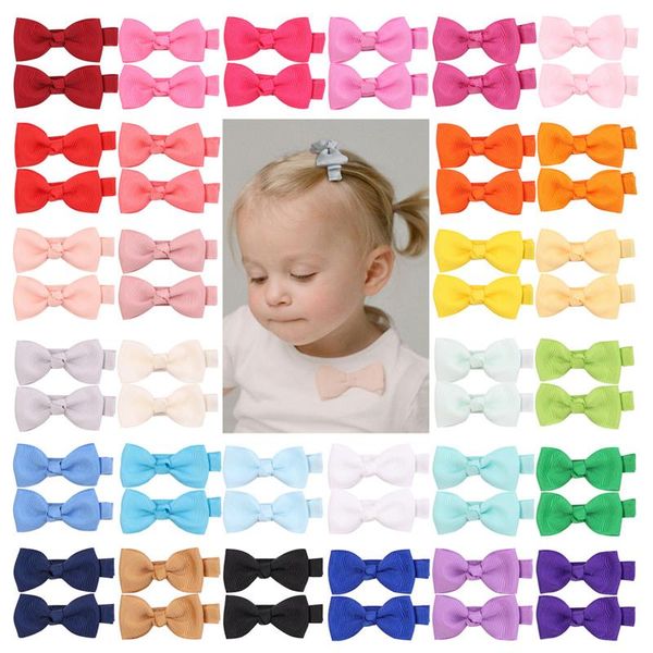 

baby girls hair bows ribbon handmade cute hair clips bangs barrettes toddlers hair decoration kids headwear, Slivery;white