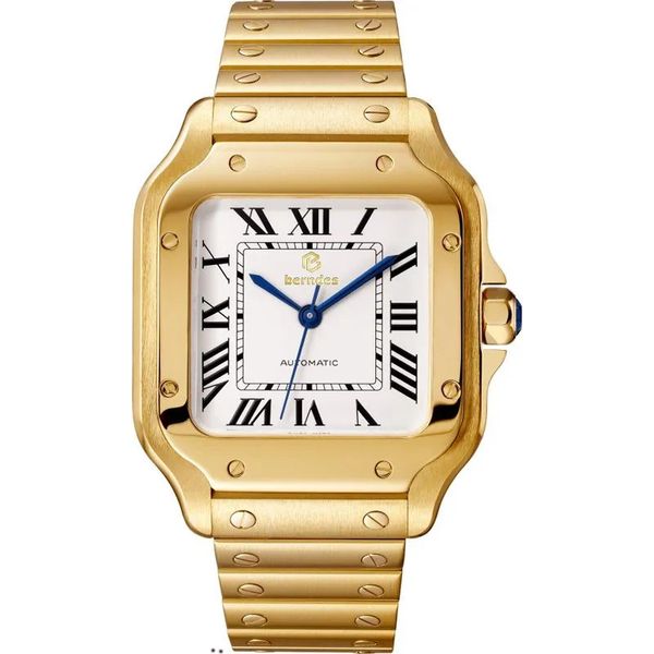 

2023 mens wristwatches 100 xl 40mm 18k yellow gold japan multi-function chronograph quartz movement men's watches, Slivery;brown