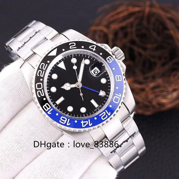 

men watches model ceramic bezel stainless steel strap gmt ii waterproof cerachrom black - brown 40mm rose gold automatic mechanica282d, Slivery;brown