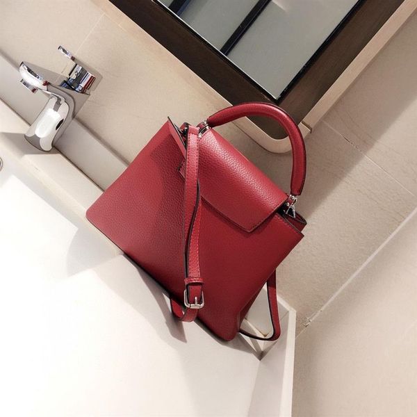 

2021 capucines brand new women's handbag cow leather 27cm211s
