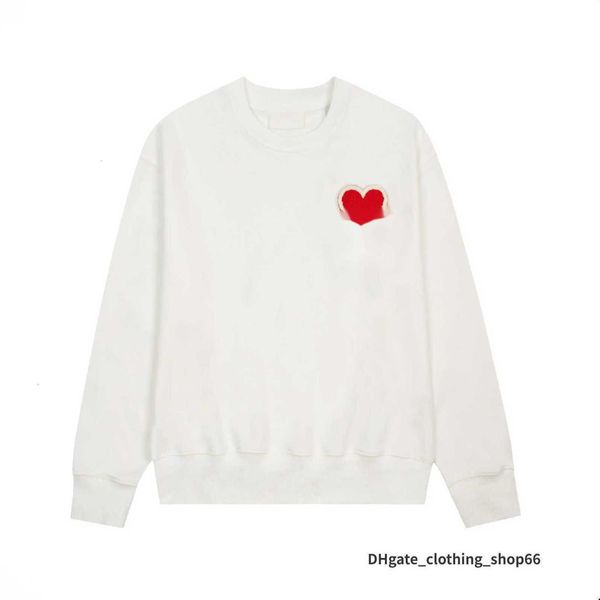 

hoodie male and female designer amis paris hooded quality sweater embroidered red love winter round neck jumper couple sweatshirts ps, Black