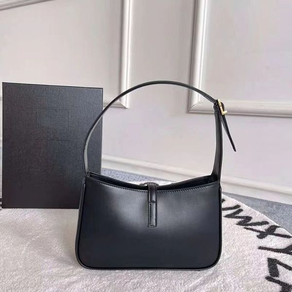 

hobo designer handbag luxury bag womens crossbody bags black sac femme genuine leather with letter buckle simple casual mini hobo adjustable