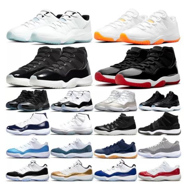 

11 11s mens basketball shoes cherry midnight navy cool grey pure violet citrus legend gamma unc blue bred cap gown concord space jam men wom