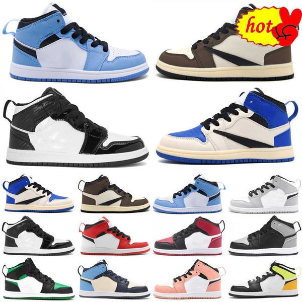 

2023 high basketball shoesboys girls jumpman 1 1s shoes children toddler medium olive gym red sport trai