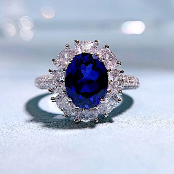 

wedding accessories pure silver engagement rings fadeless blue diamond birdal ring proposal ring no fading ladies jewelry r249, White