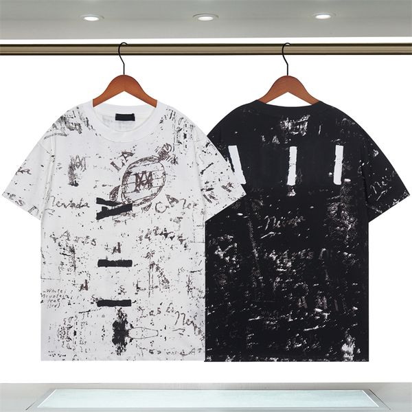 

luxury mens designer t shirt black red letter printed shirts short sleeve fashion brand designer tees asian size s-3xl#888, White;black