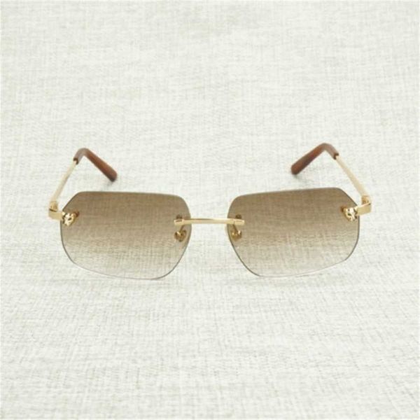 

sun glasses 2023 20% luxury leopard style lens shape men rimless metal frame gafas women for outdoor accessories oculos shades, White;black