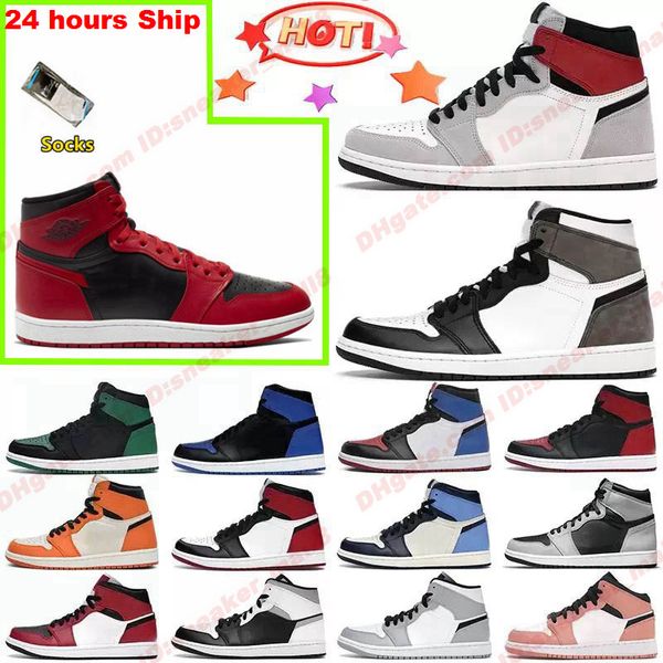 

2022 mens shoes 1 high og basketball 1s bordeaux university blue dark mocha bred shadow unc twist seafoam men women hococal, Black