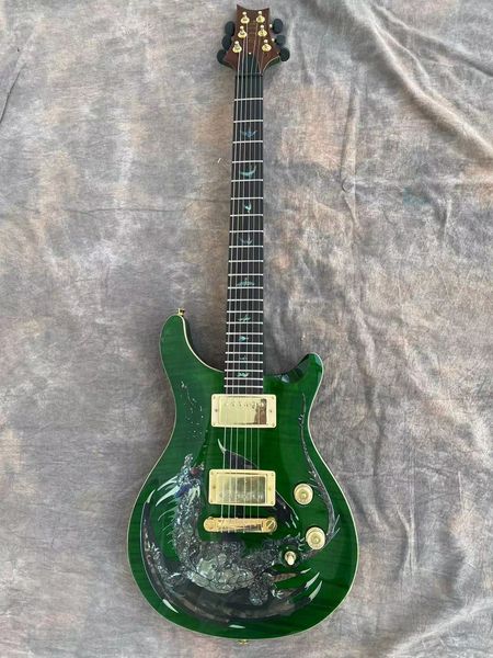 

green phoenix six string electric guitar high end pickup ebony fingerboard