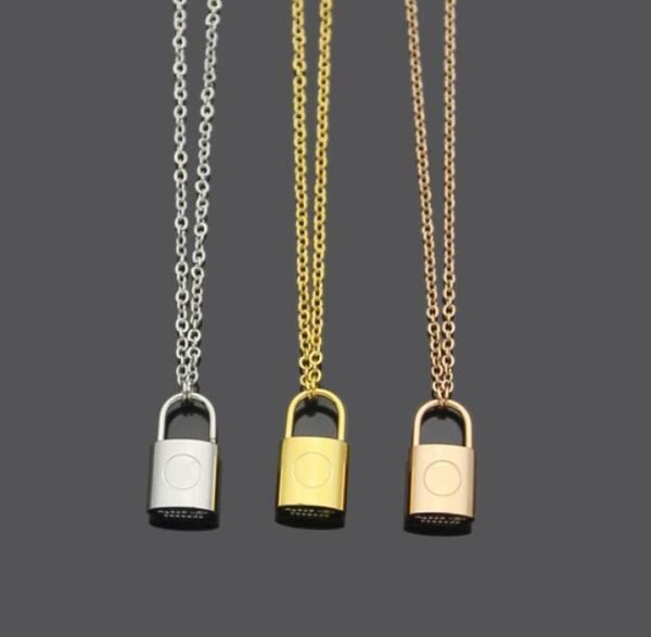

never fade simple design jewelry heart lock pendant letter choker necklace fashion stainless steel 18k gold silver rose plated wed2818623