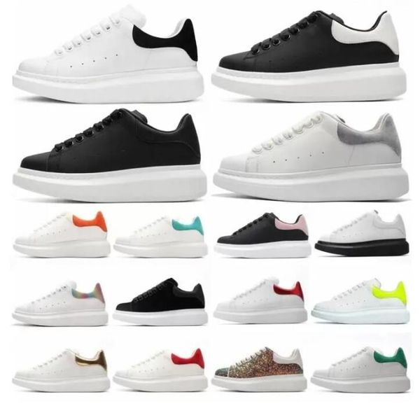 

designers casual shoes oversized lace up women men sneakers platform sole white black blue green espadrille leather velvet suede mcqueens tr