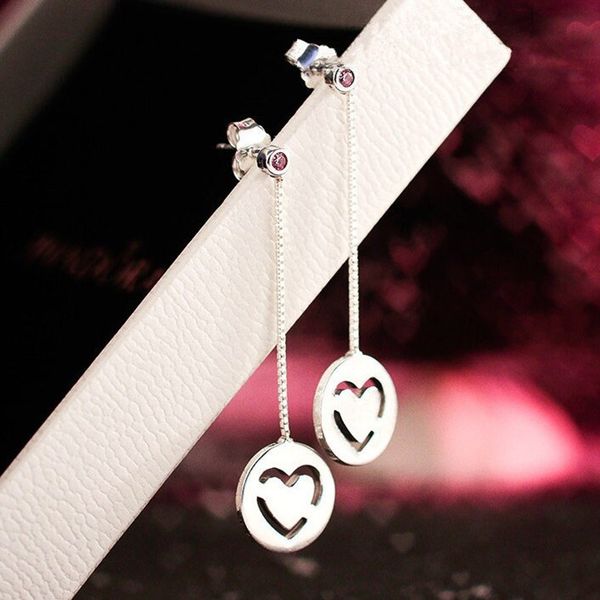 

925 sterling silver pure love drop dangle earrings fits european pandora style jewelry fashion earrings