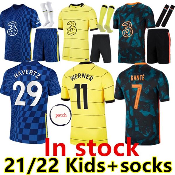 

21 22 cfc soccer jerseys lukaku ziyech pulisic mount kante havertz werner abraham chilwell giroud hudson-odoi 2021 2022 kids socks266g, Black;yellow
