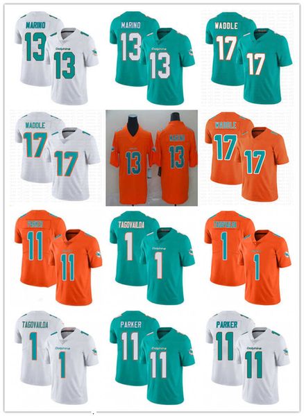 

2023 football jerseys custom miami''dolphins''men women youth jersey 13 dan marino 11 devante parker 1 tua tagovailoa 99, Black;red