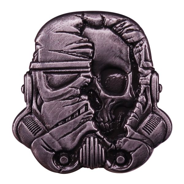 

white soldier skull retro brooch accessories backpack decorations, Blue