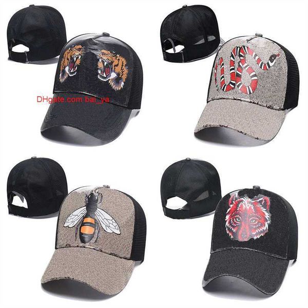 

Ball Caps Baseball Designer Mens Caps woman Brand Tiger Head Hats bee snake Embroidered bone Men Women casquette Sun Hat gorras Sports mesh Animal, Khaki snake