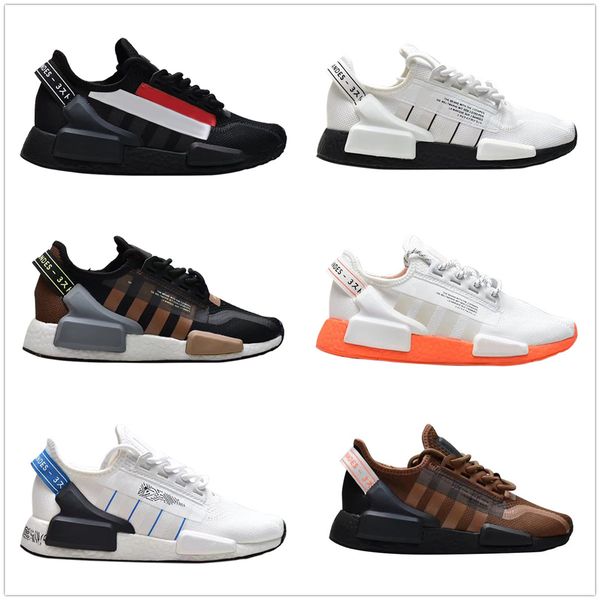 

nmds r1 v2 mens womens casual shoes white speckled dazzle camo core black gradient neon aqua tones mexico city munich olive oreo japan white