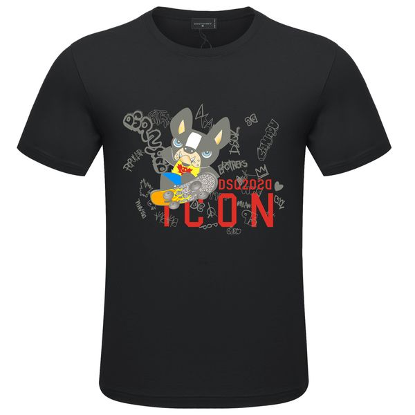 

cotton twill fabric 2023 men's summer new print casual short sleeve icon round neck t-shirt versatile undercoat, White;black