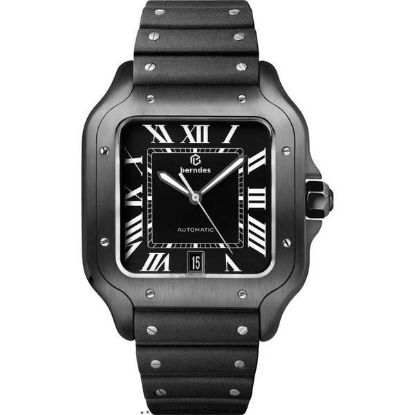 

factory supplier 100 xl 18ct rose gold w20071y1 automatic mechanical mens watch men's wristwatches leather band., Slivery;brown