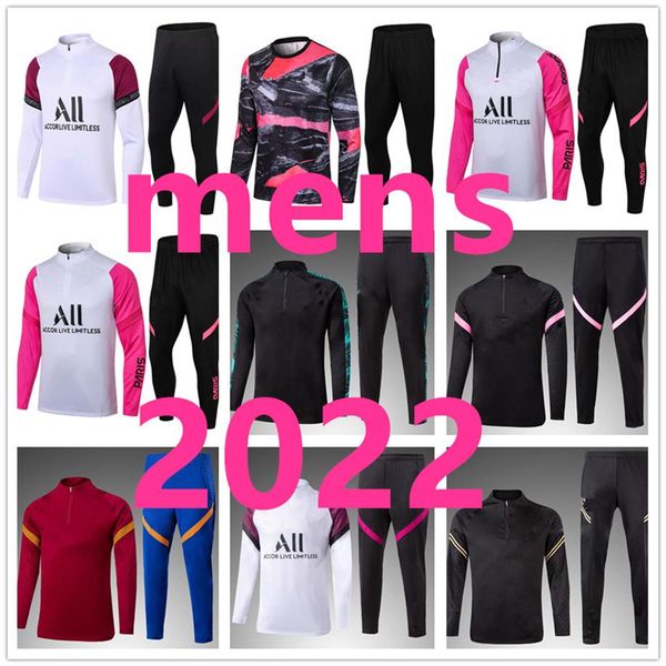 

21 22 football tracksuit soccer training suit jacket 2021 2022 men adults mens survetement foot chandal futbol tuta jogging 666273h, Black