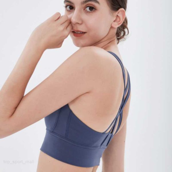 

cross women yoga vest rope solid color nude sports waist tight yogas bras fitness loose jogging sportswear women gathering bra underwear bea