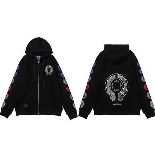 

jackets luxury men's fashion sweatshirts men women classic hoodies ch zipper hooded sweater designer cross pullover sanskrit hoodie cas, Black;brown