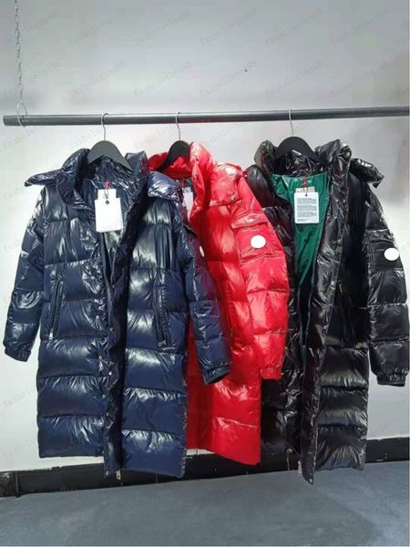 

women's medium and long-term down puffer jacket 2022 fashion hooded casual warm black parkas female mid length coat winter jaqueta femi