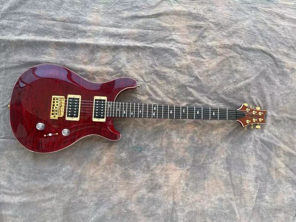 

dark red high-quality six string electric guitar high-end pickup ebony fingerboard