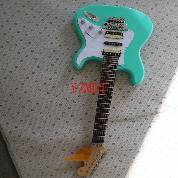 

light green rock rose wood fingerboard six string electric guitar