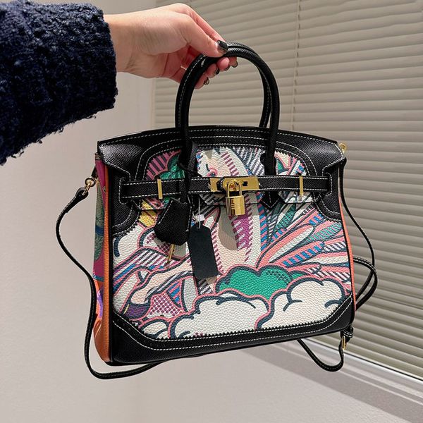 

doodle totes shopping bag lager capacity shoulder genuine leather crossbody tote handbag bags handbag purses metallic gold ajustable detacha