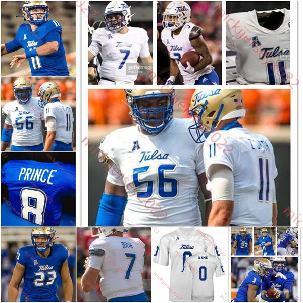 

football custom tulsa golden hurricane jersey 52 dillon wade 24 damarco williams 34 kaylon washington 46 bershard glaspie jr. 47 ethan hall, Black