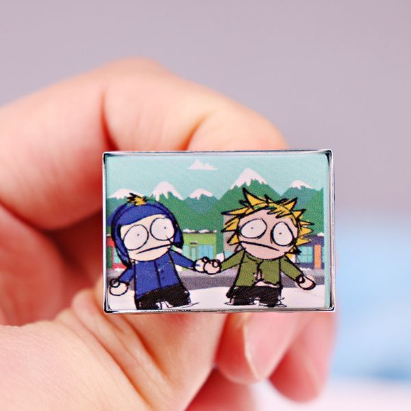 

south park brooch anime good friend brooch metal badge pin cute funny accessory, Blue