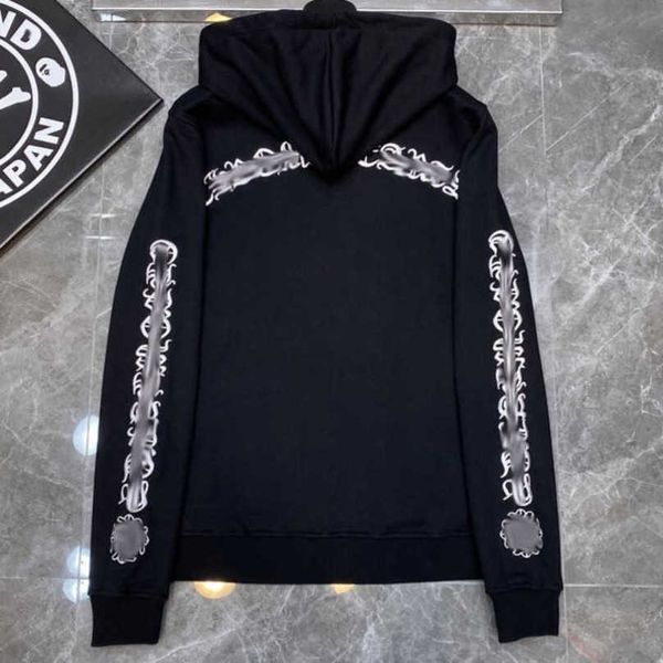 

luxury fashion jackets men's sweatshirts men women classic hoodies ch zipper hooded sweater designer cross pullover sanskrit hoodie cas, Black