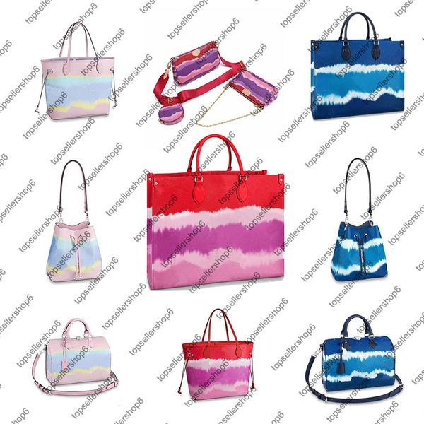 

m45270 women tie dye handbag purse clutch tote crossbody genuine leather evening bag shopping shoulder bag287o