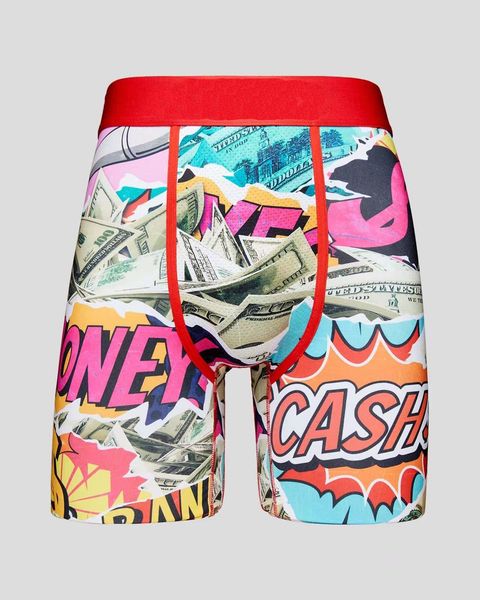 

luxury mens designer boxers brand underpants classic underwear breathable cotton fashion boxer geometric printed clothing novelty black whit, Black;white