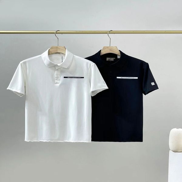

summer 2022 new polo shirt business short sleeved mens half sleeved shirt sports t-shirt, White;black