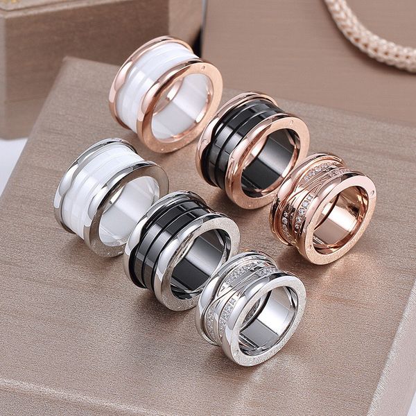 

designer ceramic rings luxury high end ring men and women classic fashion rings titanium steel alloy gold plated craft christmas valentine g, Silver