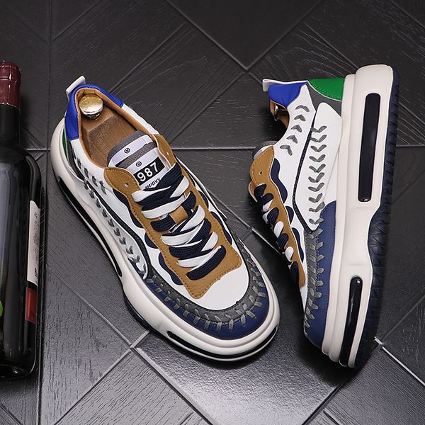 

british style dress party wedding shoes spring breathable casual sneakers fashion round toe thick bottom business driving walking loafers c9, Black