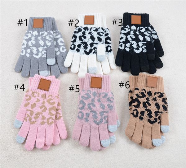 

women sports gloves skiing warm winter knitted gloves five finger glove, Black