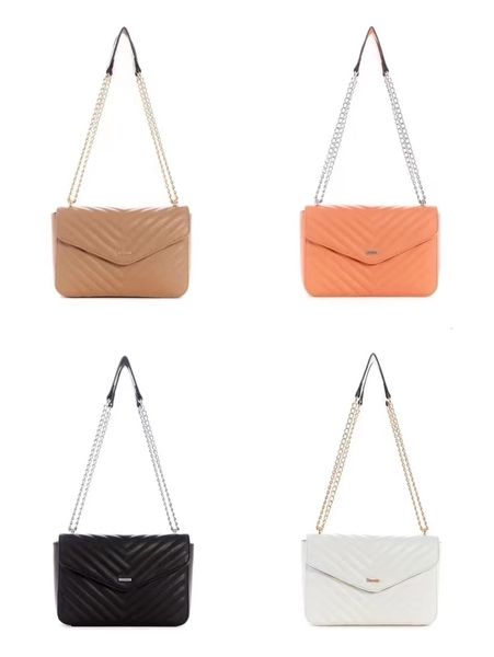 

designer women's bag new fashion solid color luxury striped chain one shoulder small square crossbody bag